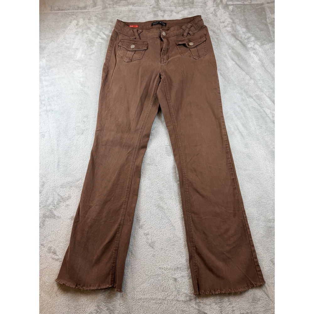 Hot Kiss Pants Women's Size 5, Front Pockets, Low Rise,‎ Flare, Stretch Brown